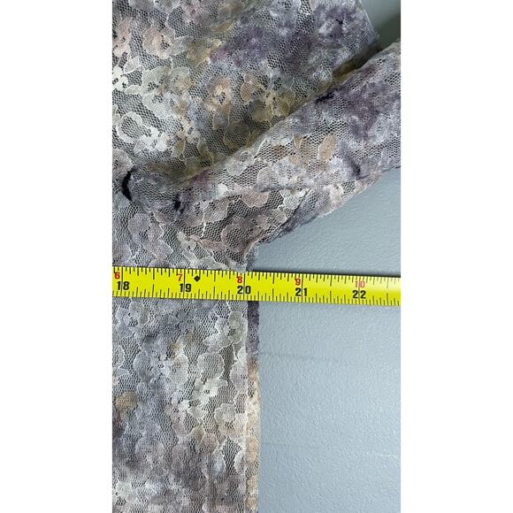 LOGO Layers by Lori Goldstein Printed Tie-Dye Sheer Lace Top Grey Fairy Large - Picture 14 of 14